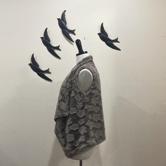 Anthropologie Elevenses Pelange Brown Faux Fur Open Front Vest - S - Picture 6 of 11